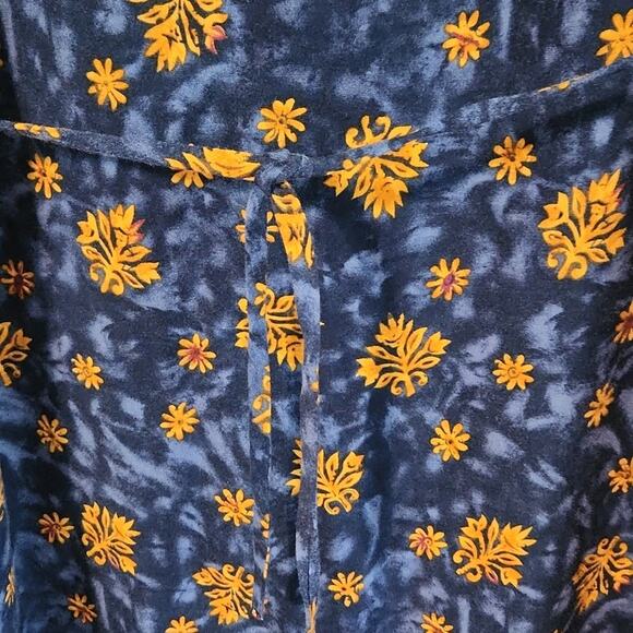 Vintage Impressions Of California Blue Floral Maxi Dress SZ Med Egyptian Hippie - Picture 4 of 10